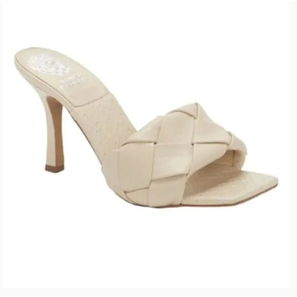Vince Camuto Shoes - Vince Camuto Brelanie Braided Strap Heel 7 Cream NWOT Sandals Woven Square Toe